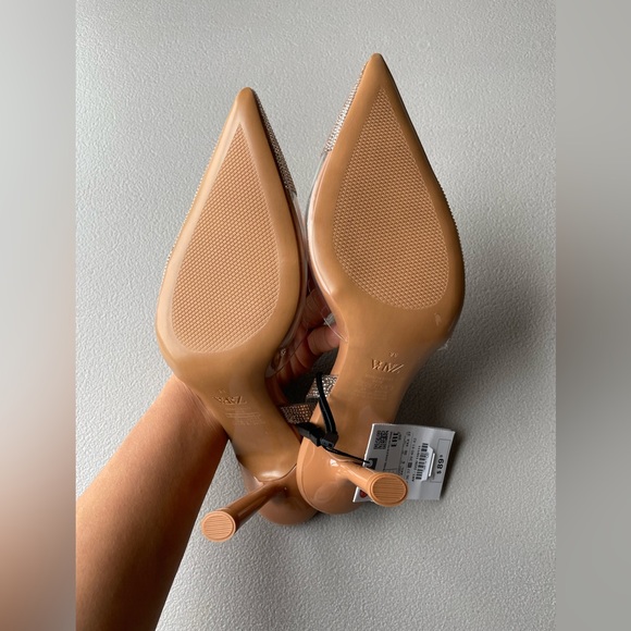 RHINESTONE SLINGBACK VINYL HEELS - Picture 11 of 12